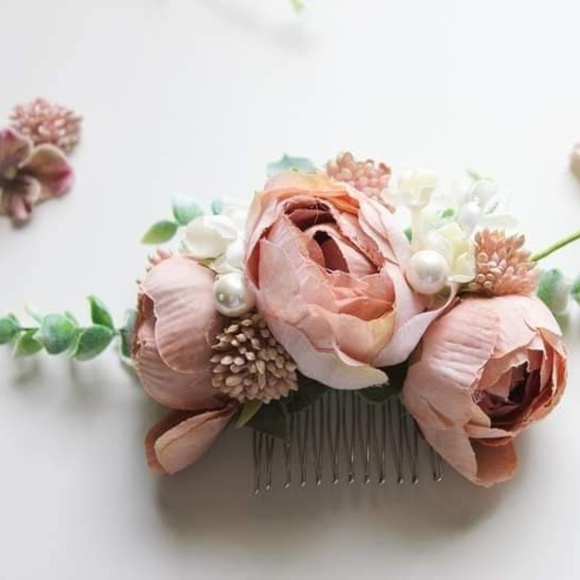 Rose HAIR-COMB Blush Pink Bridal Wedding Event FI… - Picture 4 of 4